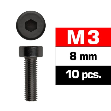 Tornillos M3x8mm cilindrico 10 unidades