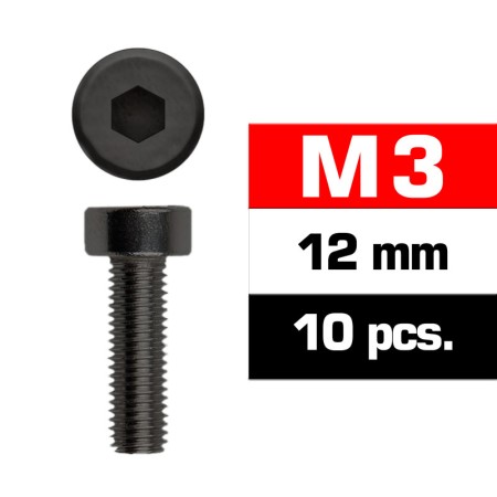 Tornillos M3x12mm cilindrico 10 unidades