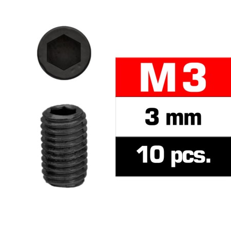 Tornillos M3x3mm prisioneros 10 unidades