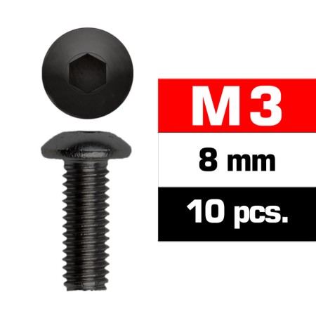 TORNILLOS M3x8mm BOTON (10u.)