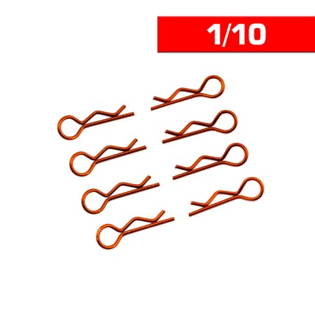 CLIPS CARROCERIA 1/10 L+ R NARANJA (8u.)