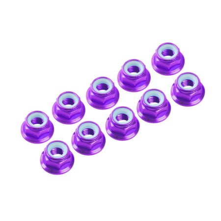 Autoblocante alu. M4 flanged purpura(10U.)