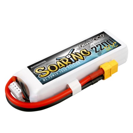 Paquete de batería Lipo Gens ace Soaring 2200mAh 11.1V 30C 3S1P con enchufe XT60